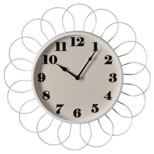 KOPPARDUVA wall clock, white/beige, 29 cm