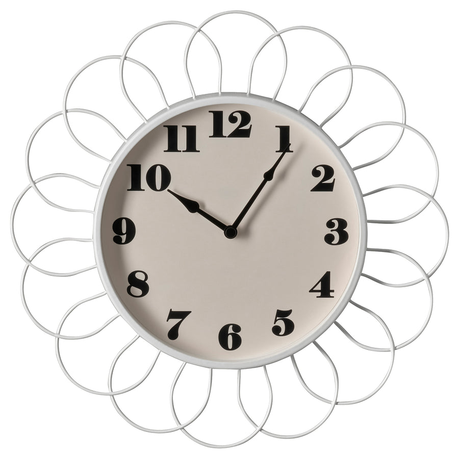 KOPPARDUVA wall clock, white/beige, 29 cm