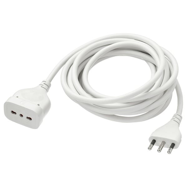 KOPPLA extension cord, earthed white, 5 m