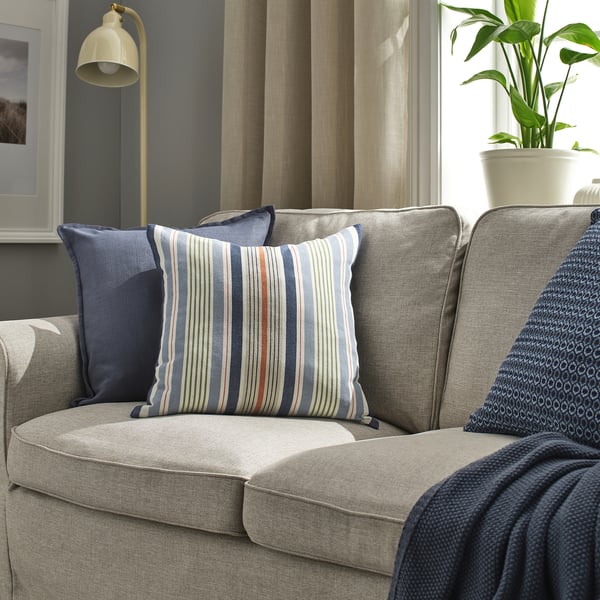 KORALLBUSKE cushion cover, light blue/multicolour, 50x50 cm