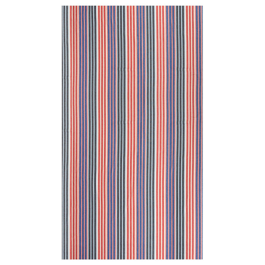 KORALLBUSKE pre-cut fabric, dark blue/red stripe pattern, 150x300 cm