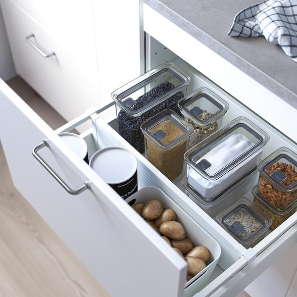 KORALLVIPPA dry food jar with lid, set of 6, transparent