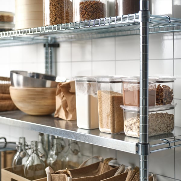 KORALLVIPPA dry food jar with lid, set of 6, transparent