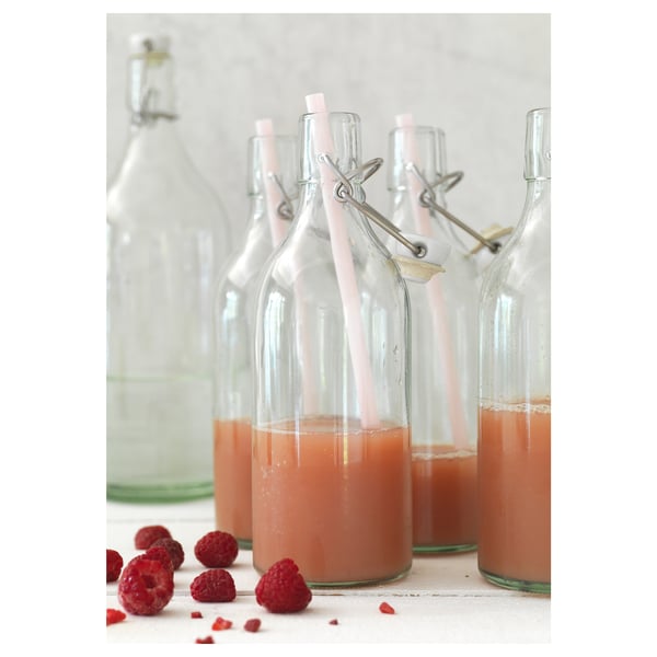 KORKEN bottle with stopper, clear glass, 0.5 l