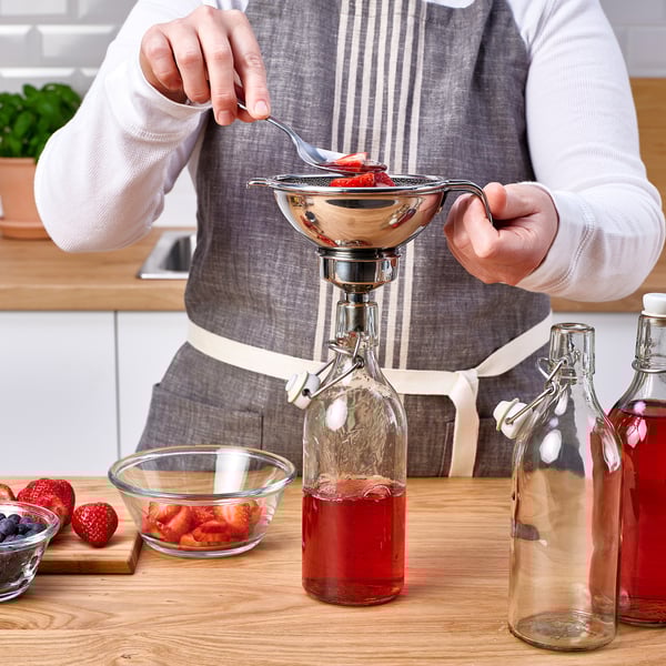 KORKEN strainer/funnel set of 3, stainless steel