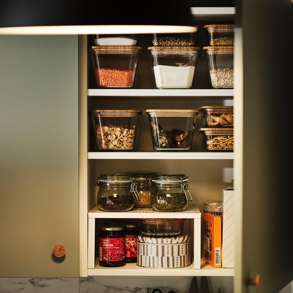 KORKEN jar with lid, clear glass, 0.5 l