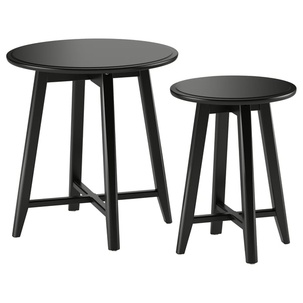 KRAGSTA nest of tables, set of 2, black