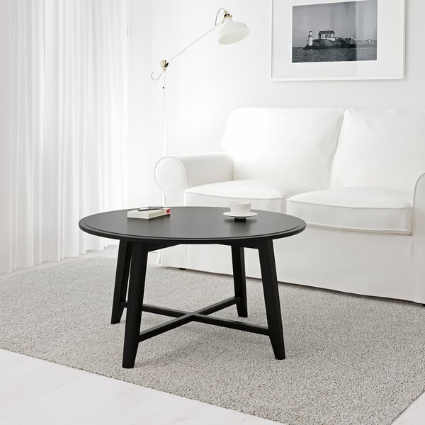 KRAGSTA coffee table, black, 90 cm