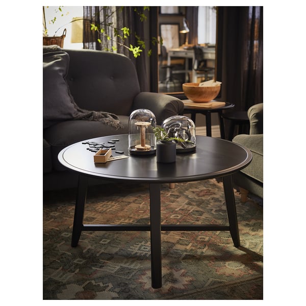 KRAGSTA coffee table, black, 90 cm