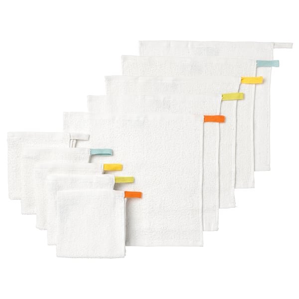 KRAMA washcloth, white, 30x30 cm, 10 pack