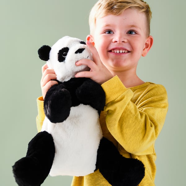 KRAMIG soft toy, white/black