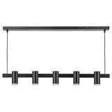 KRANSALG pendant lamp with 5 lamps, black, 113 cm
