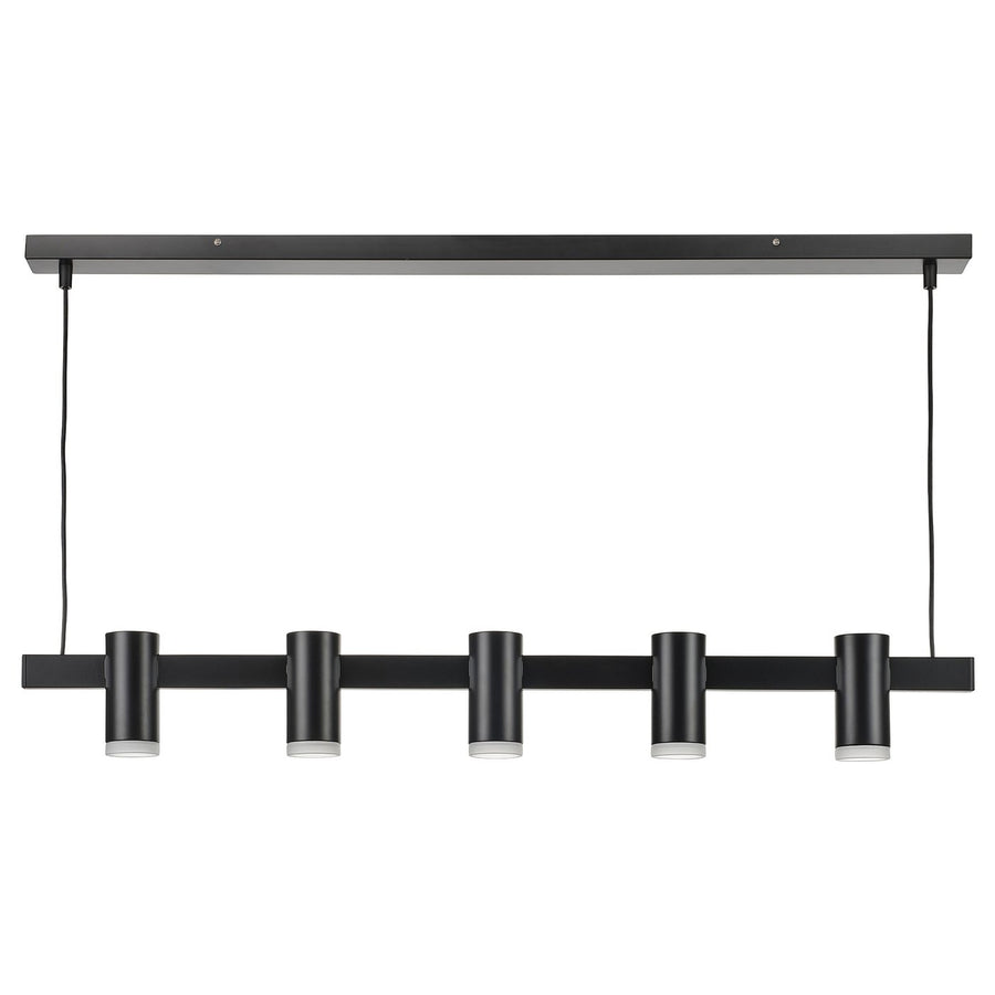 KRANSALG pendant lamp with 5 lamps, black, 113 cm