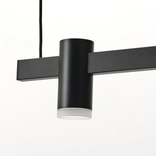 KRANSALG pendant lamp with 5 lamps, black, 113 cm