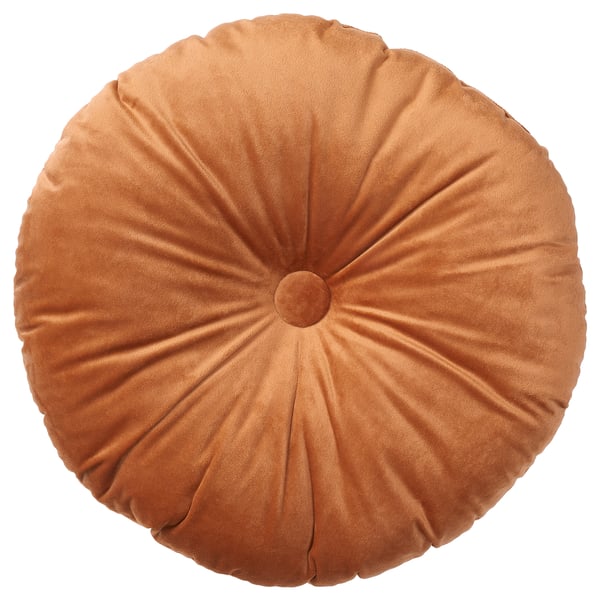KRANSBORRE cushion, golden-brown, 40 cm