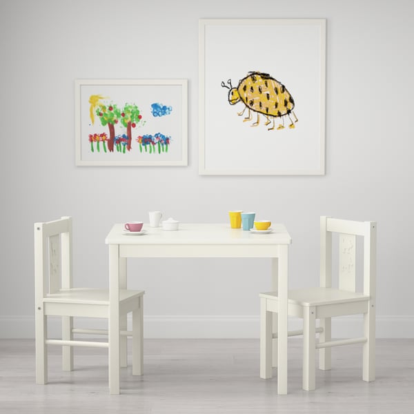 KRITTER children's table, white, 59x50 cm