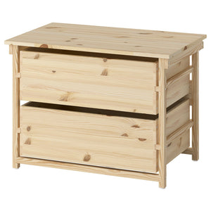 KRONÖREN chest of 2 drawers, pine, 76x48x55 cm