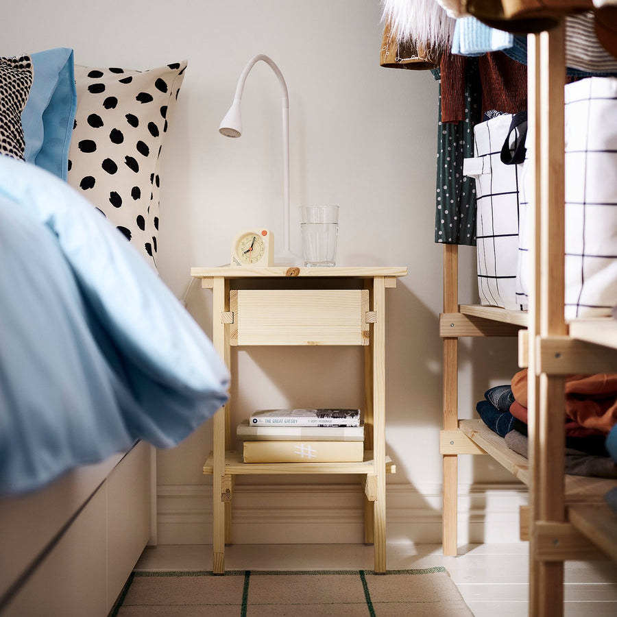KRONÖREN bedside table, pine, 22x55x25 cm