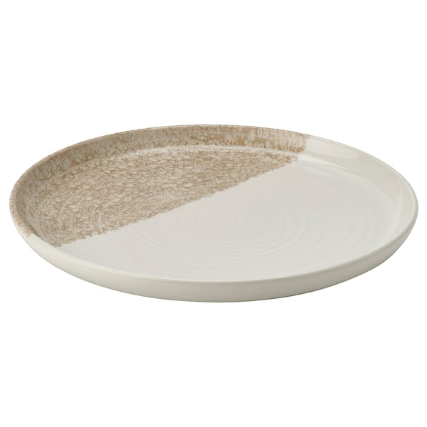 KRUSTISTEL side plate, patterned/light beige, 20 cm