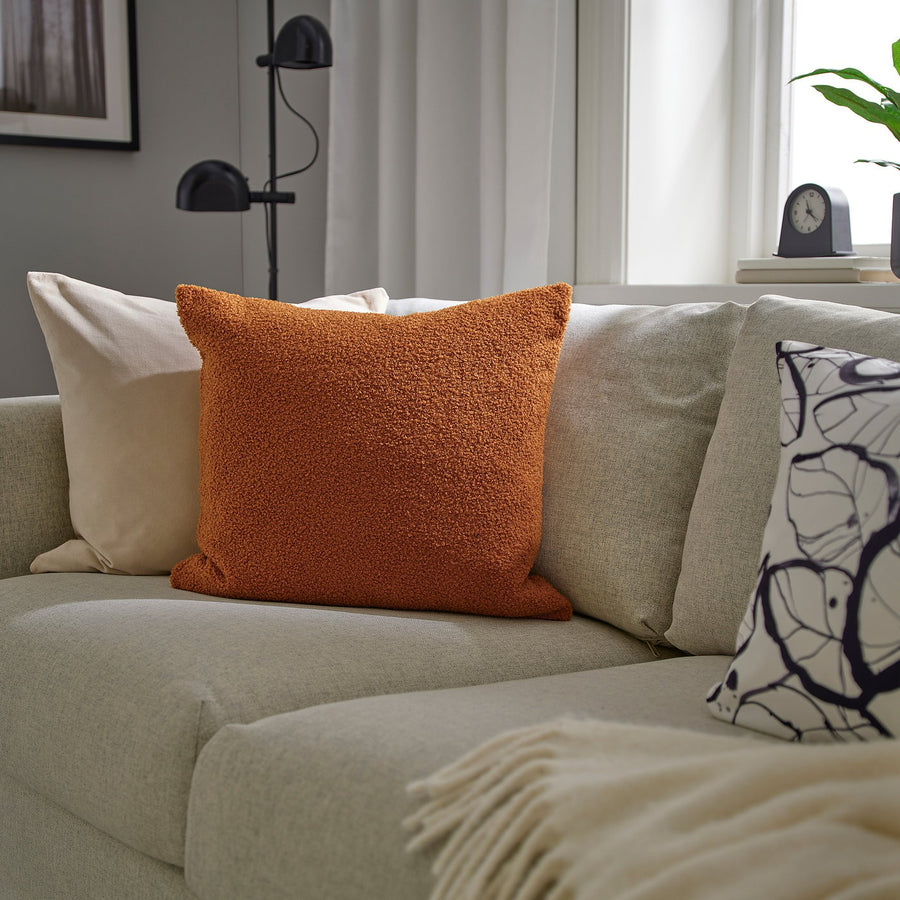 KRYDDBUSKE cushion cover, brown-red, 50x50 cm