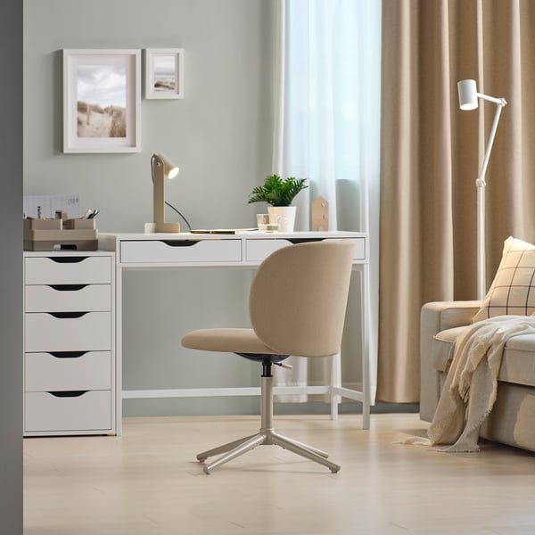 KRYLBO swivel chair, Tonerud dark beige, 51x88x63 cm