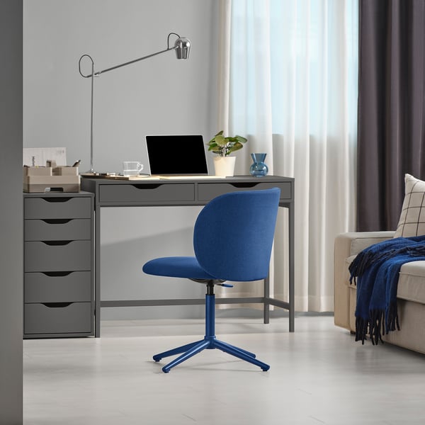 KRYLBO swivel chair, Tonerud blue, 51x88x63 cm