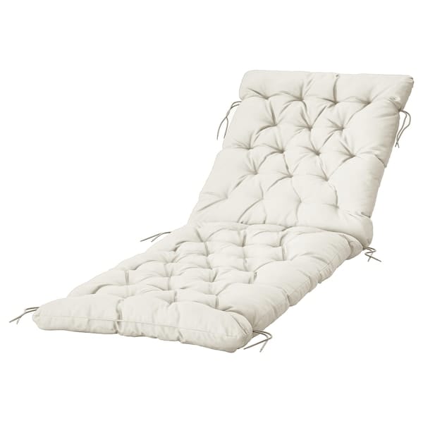 KUDDARNA sun lounger cushion, outdoor, light grey-beige, 190x60 cm