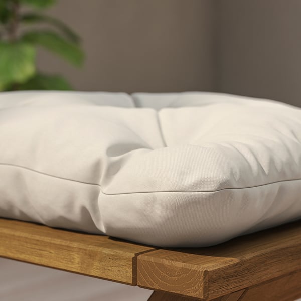 KUDDARNA chair cushion, outdoor, light grey-beige, 36x32 cm
