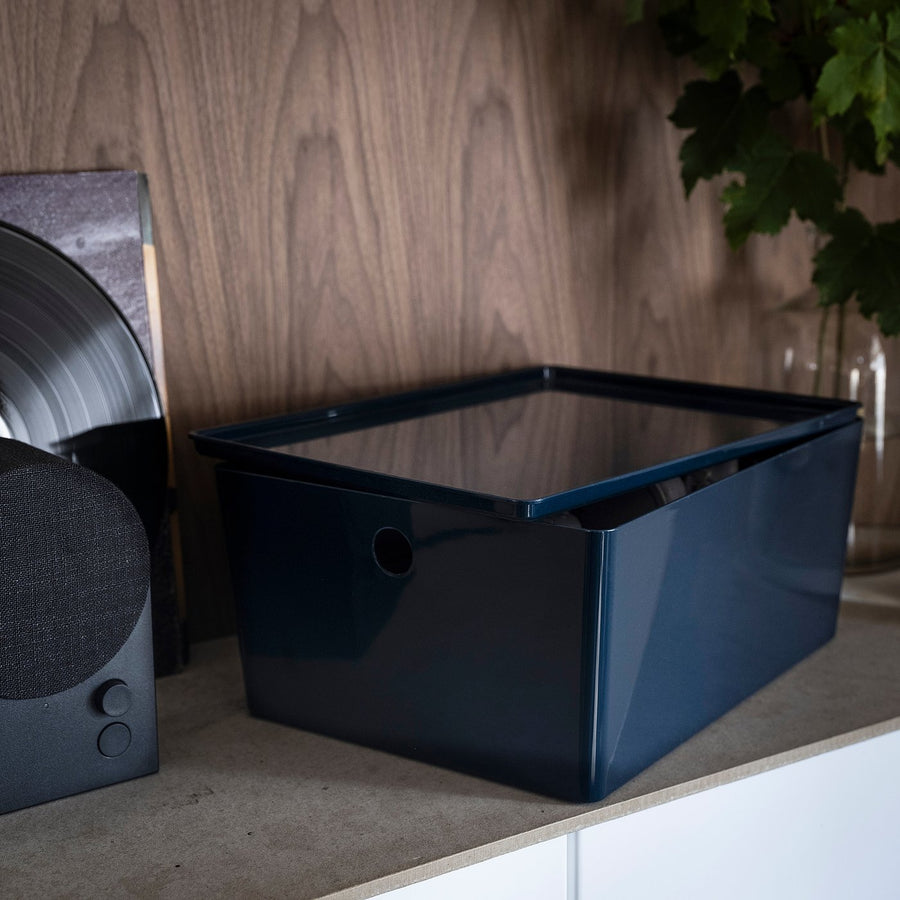 KUGGIS box, black-blue, 26x15x35 cm