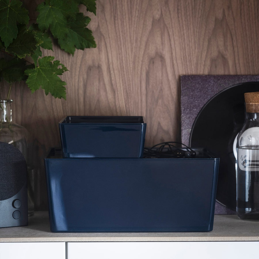 KUGGIS box, black-blue, 18x8x26 cm