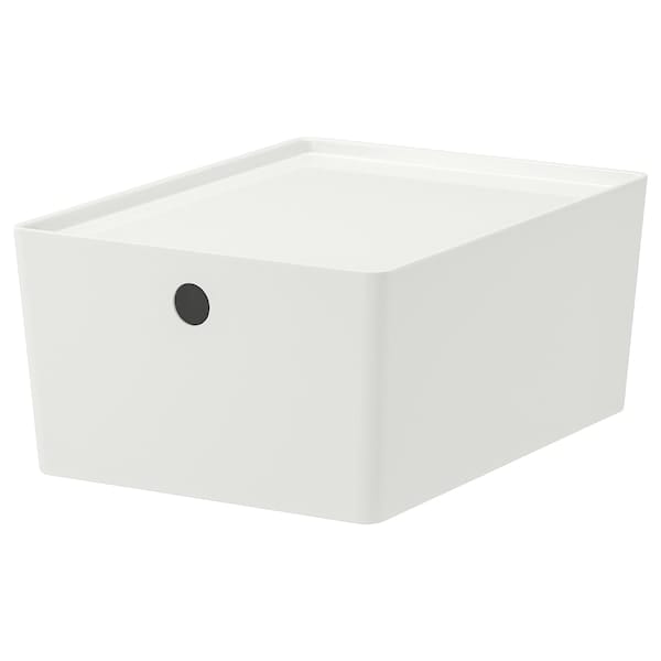 Ikea KUGGIS - Box with lid, white, 26x35x15 cm