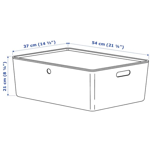 Ikea KUGGIS - Box with lid, transparent black, 37x54x21 cm
