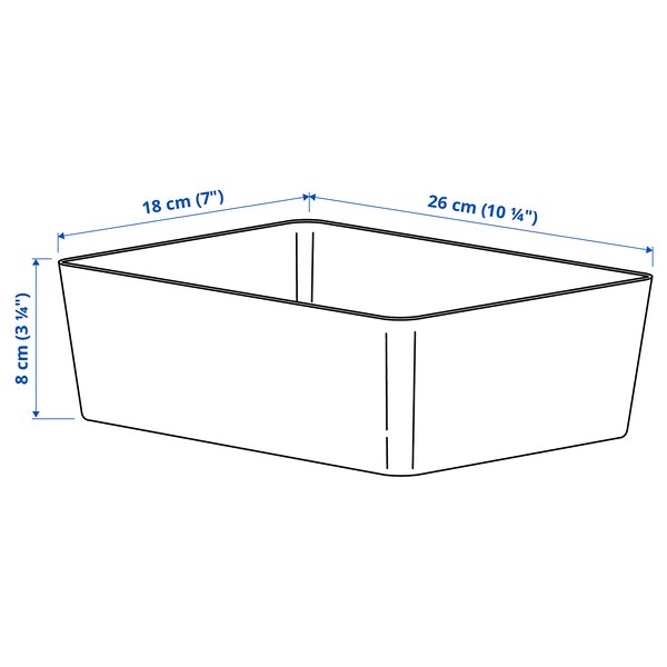 KUGGIS - Container, light grey,18x26x8 cm
