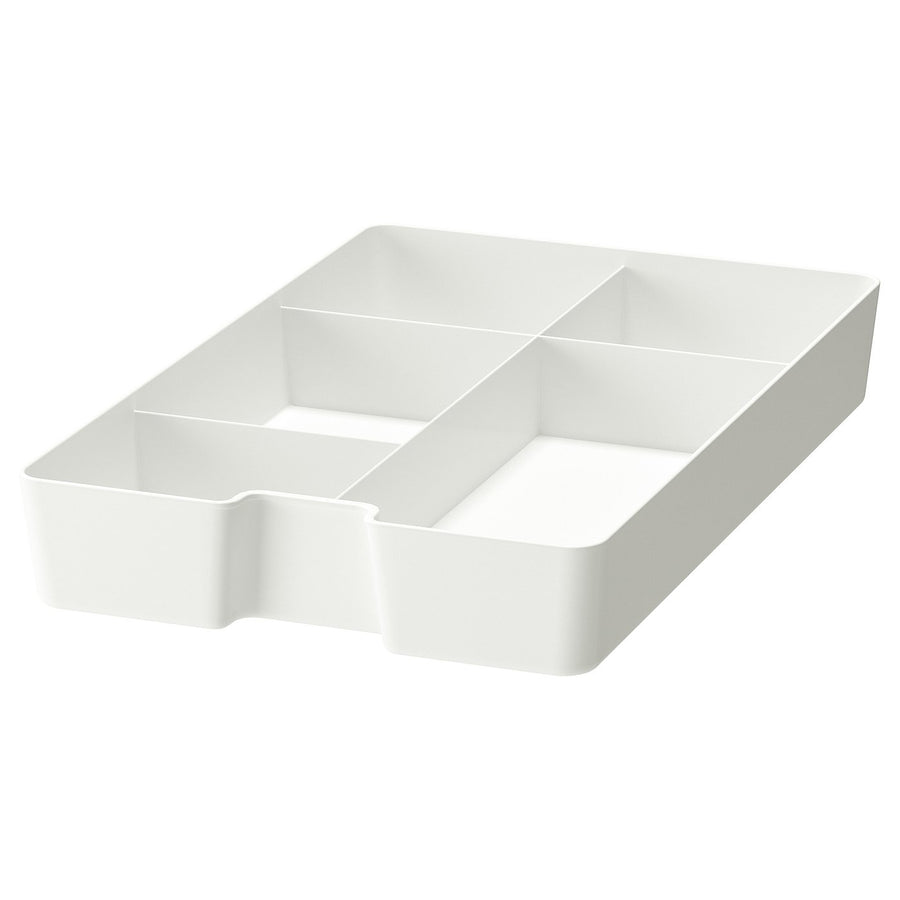 KUGGIS insert with 5 compartments, white, 26x17 cm