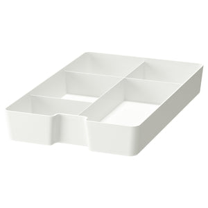 KUGGIS insert with 5 compartments, white, 26x17 cm