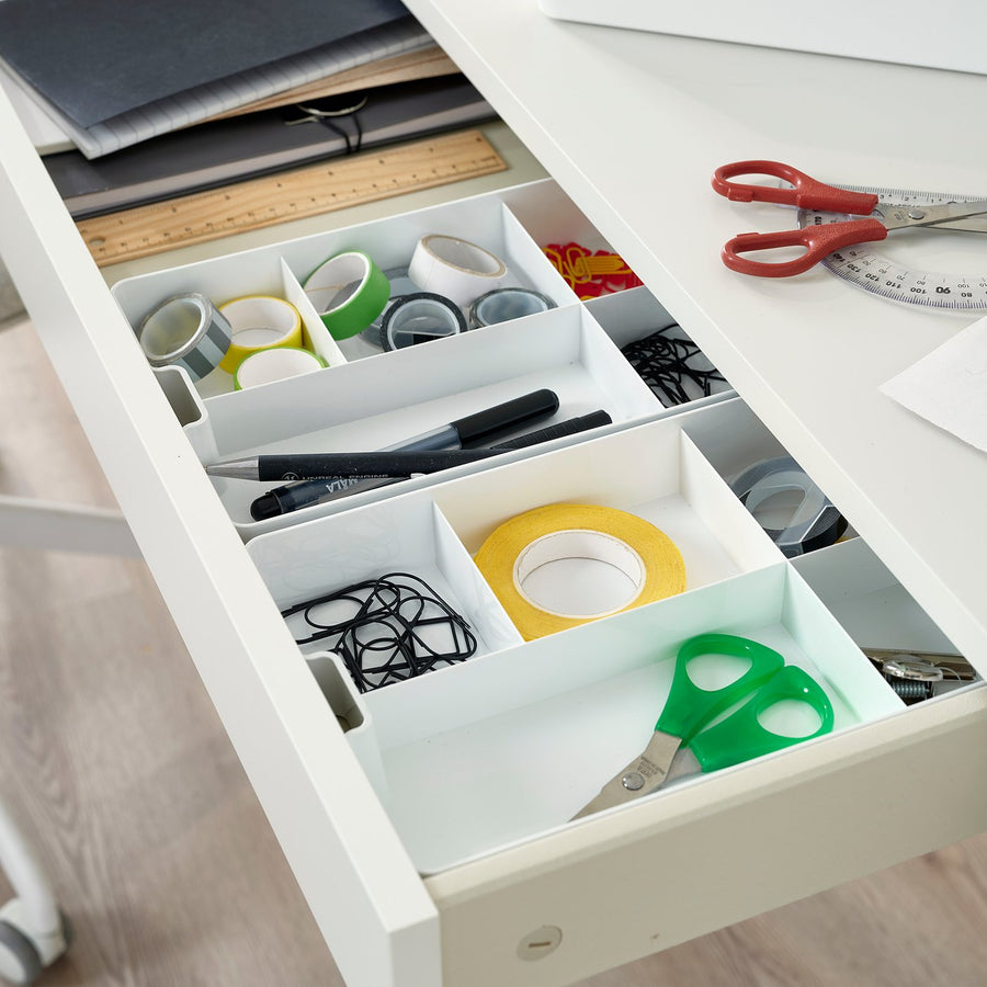 KUGGIS insert with 5 compartments, white, 26x17 cm