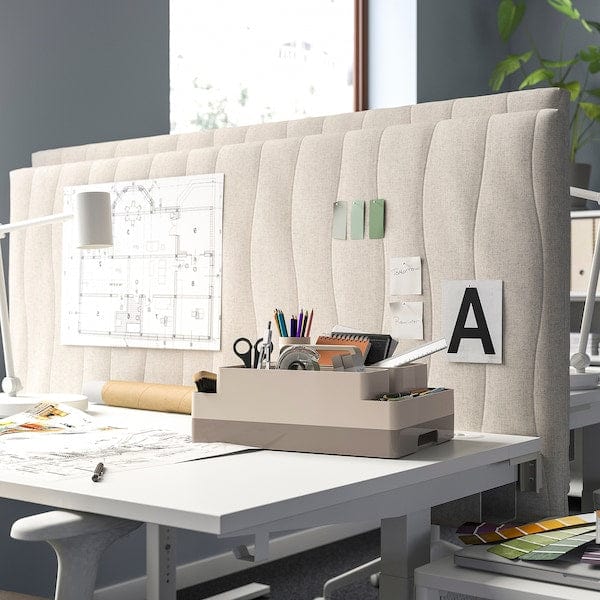 Ikea KUGGIS - Desk organiser set, 2 pieces, grey-beige/dark grey-beige, 26x35x16 cm