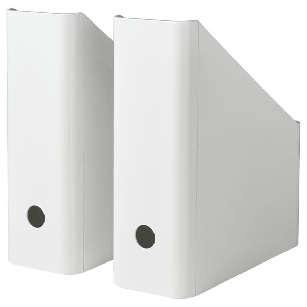 KUGGIS magazine file, white, 10x29x25 cm, 2 pack