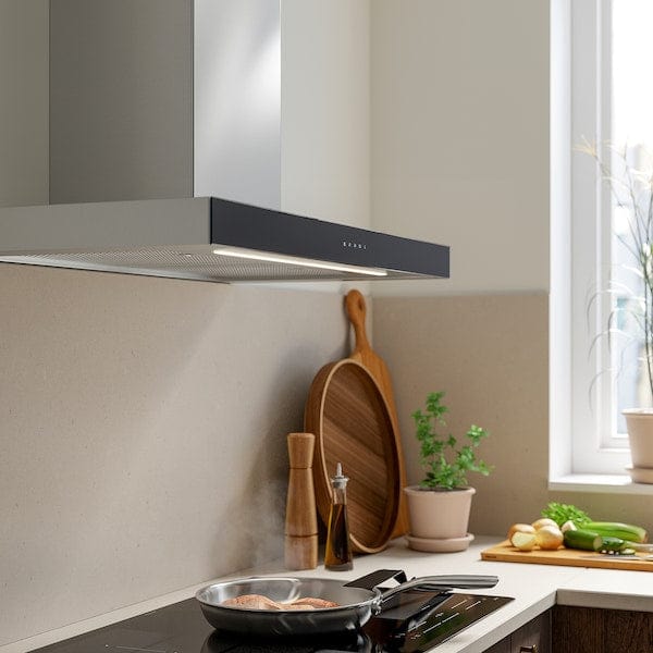 Ikea KULINARISK Hood to be fixed to the wall - stainless steel/glass , 90 cm