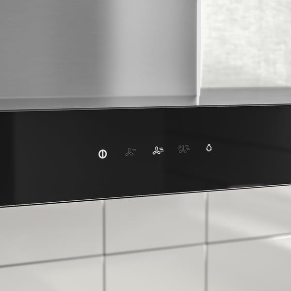 KULINARISK wall mounted extractor hood, stainless steel/glass, 90 cm