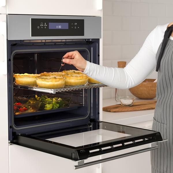 KULINARISK forced air oven w pyrolytic funct, IKEA 700 stainless steel, 150.0x59.4 cm