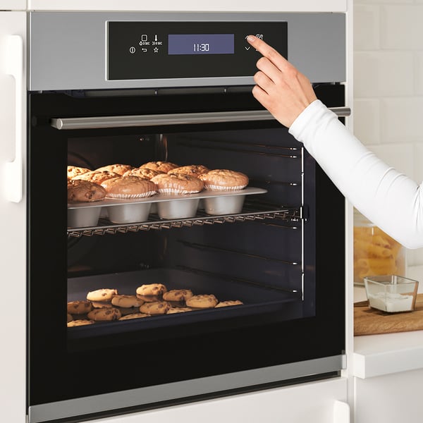 KULINARISK forced air oven w pyrolytic funct, IKEA 700 stainless steel, 150.0x59.4 cm
