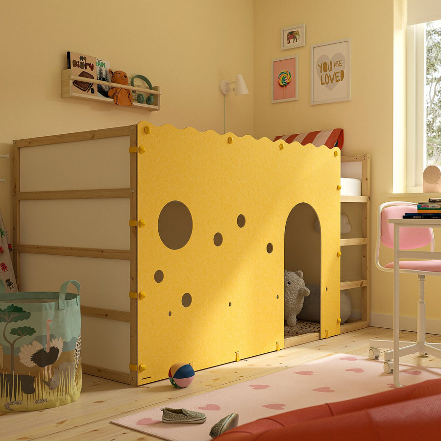 KURA bed accessory, yellow/grey, 168x117x0.8 cm