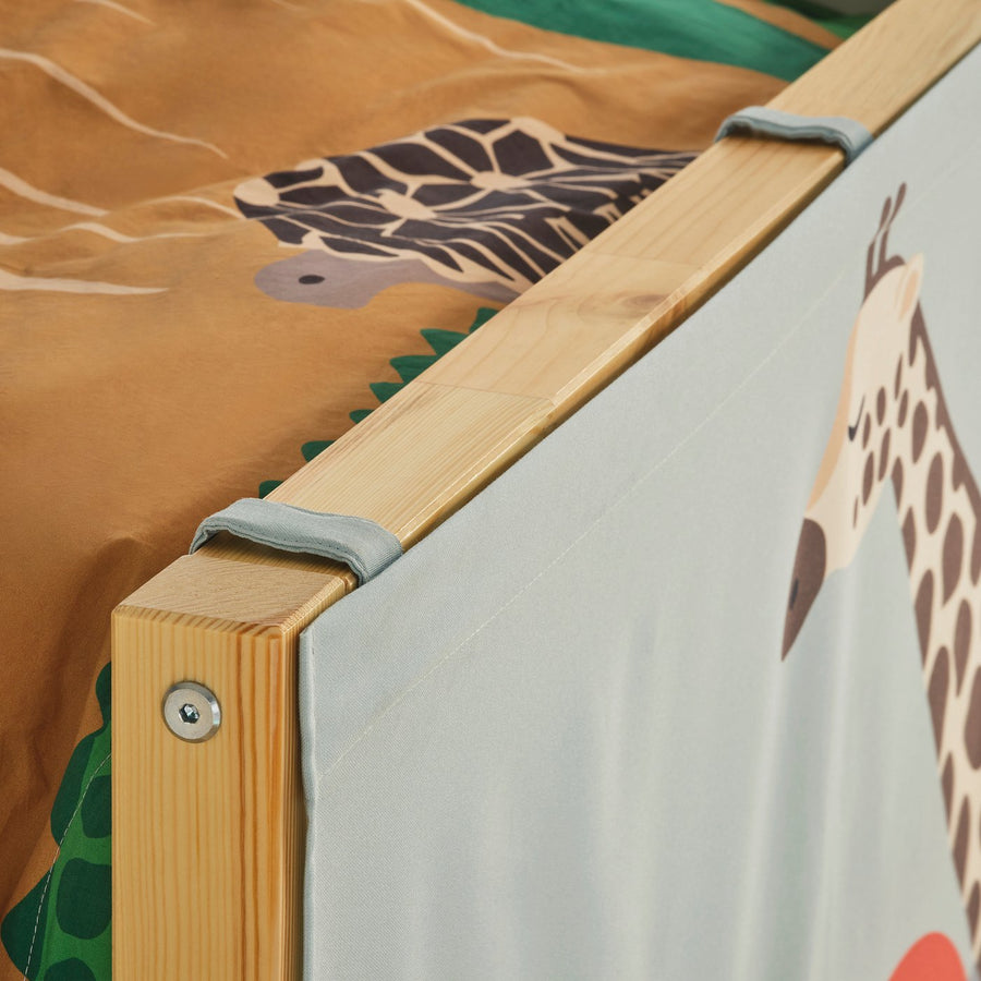 KURA bed curtain, multicolour/animals on the savannah, 167x96 cm