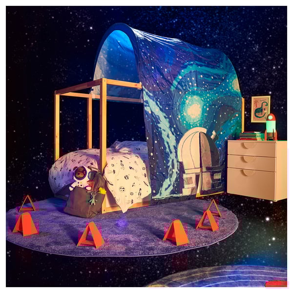 KURA bed tent, space/blue, 165x97 cm