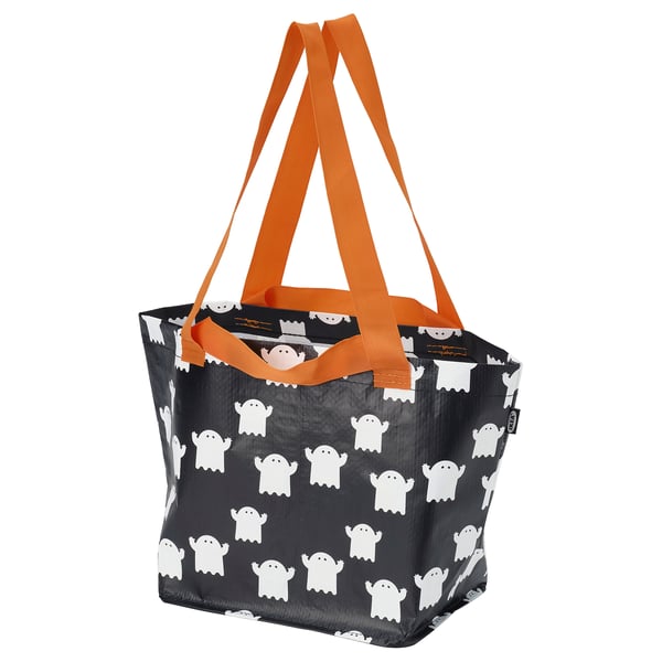 KUSTFYR bag, ghost black/white, 27x18x27 cm 13 l