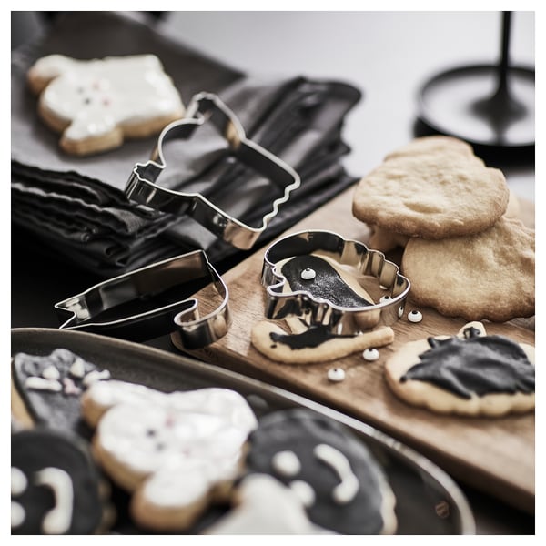 KUSTFYR pastry cutter, set of 3, mixed shapes stainless steel