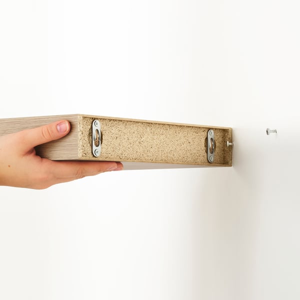 LACK wall shelf, white stained oak effect, 30x26 cm