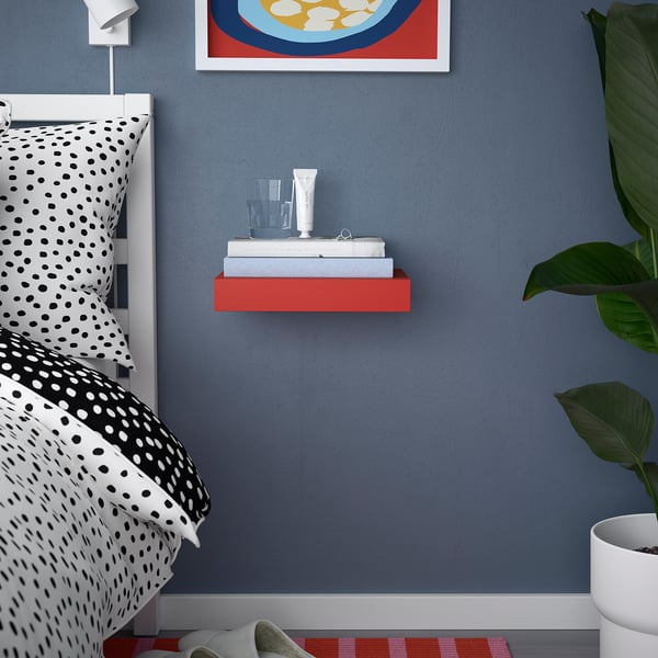 LACK wall shelf, red, 30x26 cm