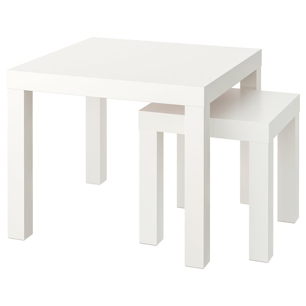 LACK nest of tables, set of 2, white, 35x35 cm
